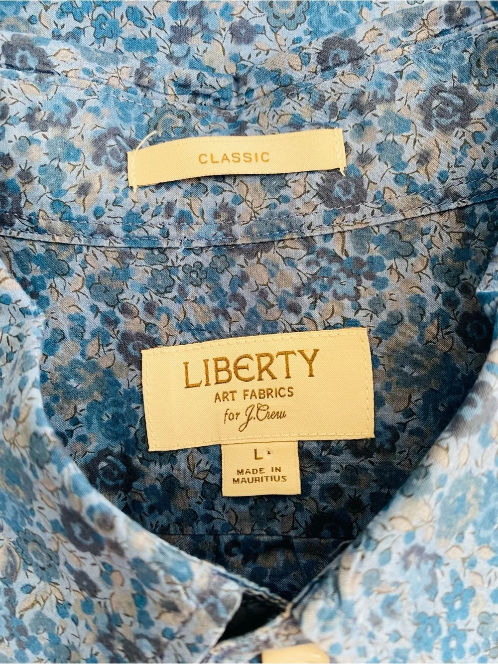 J.Crew Liberty Blue Floral Emma Button Up Classic Shirt Size L